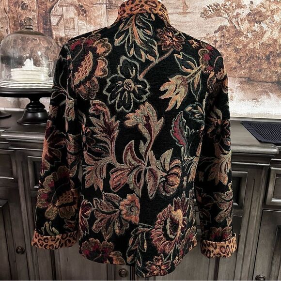 Dress Barn Brocade Open Tan Oversized Blazer size Small - Picture 4 of 6